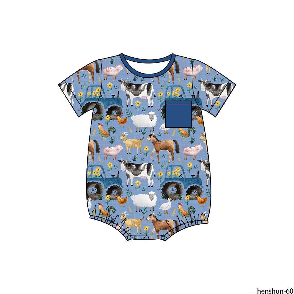 custom Printed Bamboo Newborn Girls' Print Roupa Infant Infantil Jumpsuit Romper Babyclothes sourcing